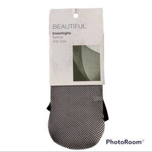 Vintage H&M Beautiful Kneehighs Black Y2K Fishnet Sz OS